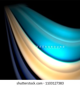 Diseño de fondo abstracto de ondas vectoriales con colores de mezcla fluida. Olas de malla coloridas. Ilustración del vector