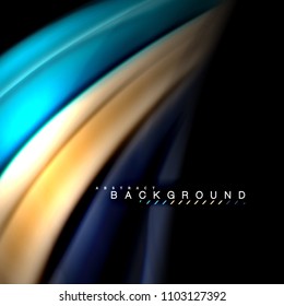 Diseño de fondo abstracto de ondas vectoriales con colores de mezcla fluida. Olas de malla coloridas. Ilustración del vector