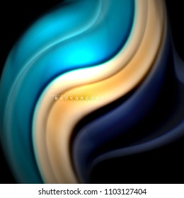 Fluid mixing colors vector wave abstract background design. Colorful mesh waves. Vector illustration