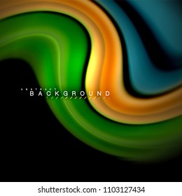 Diseño de fondo abstracto de ondas vectoriales con colores de mezcla fluida. Olas de malla coloridas. Ilustración del vector