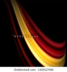 Diseño de fondo abstracto de ondas vectoriales con colores de mezcla fluida. Olas de malla coloridas. Ilustración del vector