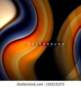 Fluid mixing colors vector wave abstract background design. Colorful mesh waves. Vector illustration