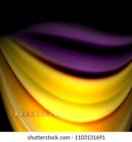 Fluid mixing colors vector wave abstract background design. Colorful mesh waves. Vector illustration