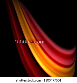 Diseño de fondo abstracto de ondas vectoriales con colores de mezcla fluida. Olas de malla coloridas. Ilustración del vector