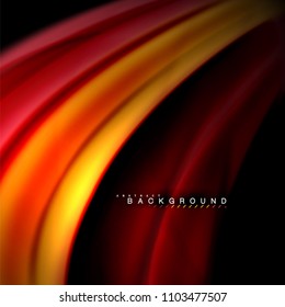 Flüssigkeitsgemische Farben, Vektorwellenabstraktes Hintergrunddesign. Farbige Maschenwellen. Vektorgrafik
