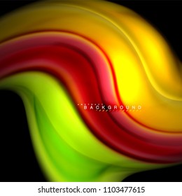 Fluid mixing colors vector wave abstract background design. Colorful mesh waves. Vector illustration