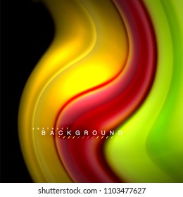 Fluid mixing colors vector wave abstract background design. Colorful mesh waves. Vector illustration
