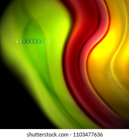Fluid mixing colors vector wave abstract background design. Colorful mesh waves. Vector illustration