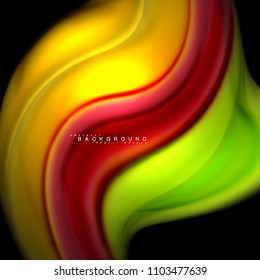 Fluid mixing colors vector wave abstract background design. Colorful mesh waves. Vector illustration