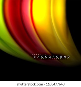 Fluid mixing colors vector wave abstract background design. Colorful mesh waves. Vector illustration