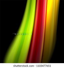 Diseño de fondo abstracto de ondas vectoriales con colores de mezcla fluida. Olas de malla coloridas. Ilustración del vector