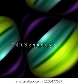 Diseño de fondo abstracto de ondas vectoriales con colores de mezcla fluida. Olas de malla coloridas. Ilustración del vector