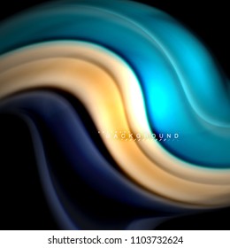 Fluid mixing colors vector wave abstract background design. Colorful mesh waves. Vector illustration
