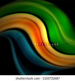 Fluid mixing colors vector wave abstract background design. Colorful mesh waves. Vector illustration