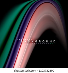 Diseño de fondo abstracto de ondas vectoriales con colores de mezcla fluida. Olas de malla coloridas. Ilustración del vector