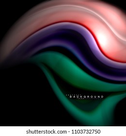 Fluid mixing colors vector wave abstract background design. Colorful mesh waves. Vector illustration
