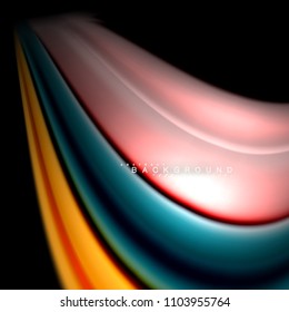 Diseño de fondo abstracto de ondas vectoriales con colores de mezcla fluida. Olas de malla coloridas. Ilustración del vector