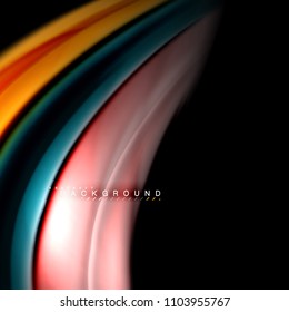 Diseño de fondo abstracto de ondas vectoriales con colores de mezcla fluida. Olas de malla coloridas. Ilustración del vector