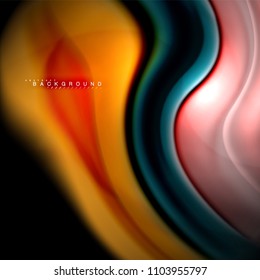 Fluid mixing colors vector wave abstract background design. Colorful mesh waves. Vector illustration