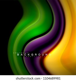 Fluid mixing colors vector wave abstract background design. Colorful mesh waves. Vector illustration