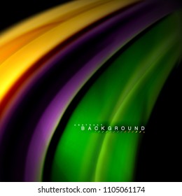 Fluid mixing colors vector wave abstract background design. Colorful mesh waves. Vector illustration