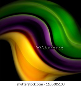 Fluid mixing colors vector wave abstract background design. Colorful mesh waves. Vector illustration