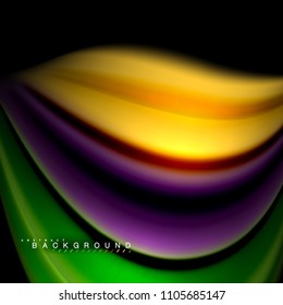 Fluid mixing colors vector wave abstract background design. Colorful mesh waves. Vector illustration