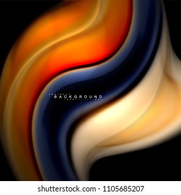 Diseño de fondo abstracto de ondas vectoriales con colores de mezcla fluida. Olas de malla coloridas. Ilustración del vector
