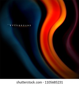 Diseño de fondo abstracto de ondas vectoriales con colores de mezcla fluida. Olas de malla coloridas. Ilustración del vector