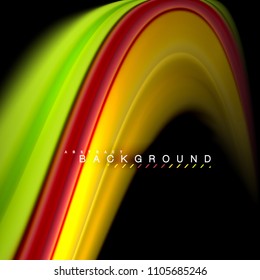 Fluid mixing colors vector wave abstract background design. Colorful mesh waves. Vector illustration