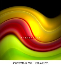 Fluid mixing colors vector wave abstract background design. Colorful mesh waves. Vector illustration