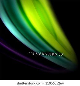 Flüssigkeitsgemische Farben, Vektorwellenabstraktes Hintergrunddesign. Farbige Maschenwellen. Vektorgrafik