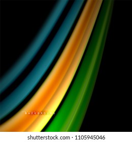 Diseño de fondo abstracto de ondas vectoriales con colores de mezcla fluida. Olas de malla coloridas. Ilustración del vector