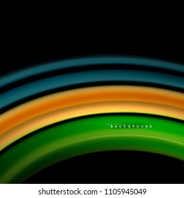 Diseño de fondo abstracto de ondas vectoriales con colores de mezcla fluida. Olas de malla coloridas. Ilustración del vector