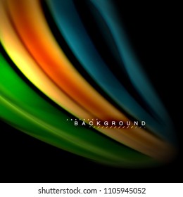 Fluid mixing colors vector wave abstract background design. Colorful mesh waves. Vector illustration