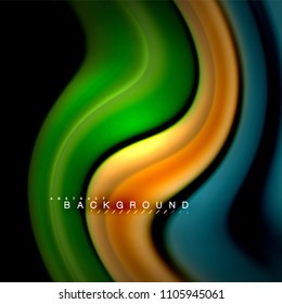 Fluid mixing colors vector wave abstract background design. Colorful mesh waves. Vector illustration