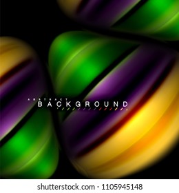 Fluido misturando cores vetor onda abstrato projeto de fundo. Ondas de malha coloridas. Ilustração vetorial