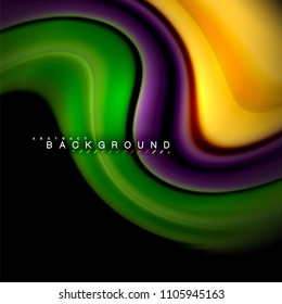 Fluid mixing colors vector wave abstract background design. Colorful mesh waves. Vector illustration