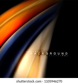 Fluid mixing colors vector wave abstract background design. Colorful mesh waves. Vector illustration