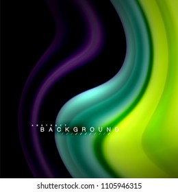 Fluid mixing colors vector wave abstract background design. Colorful mesh waves. Vector illustration