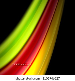 Diseño de fondo abstracto de ondas vectoriales con colores de mezcla fluida. Olas de malla coloridas. Ilustración del vector