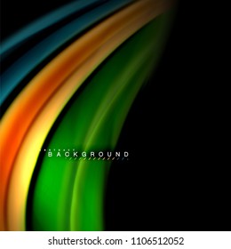 Fluid mixing colors vector wave abstract background design. Colorful mesh waves. Vector illustration