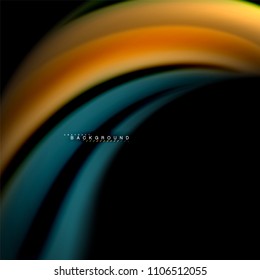 Flüssigkeitsgemische Farben, Vektorwellenabstraktes Hintergrunddesign. Farbige Maschenwellen. Vektorgrafik
