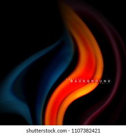 Fluid mixing colors vector wave abstract background design. Colorful mesh waves. Vector illustration