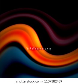 Diseño de fondo abstracto de ondas vectoriales con colores de mezcla fluida. Olas de malla coloridas. Ilustración del vector