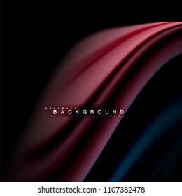 Fluid mixing colors vector wave abstract background design. Colorful mesh waves. Vector illustration