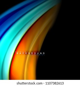 Fluid mixing colors vector wave abstract background design. Colorful mesh waves. Vector illustration
