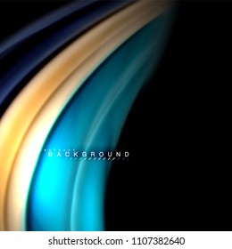 Diseño de fondo abstracto de ondas vectoriales con colores de mezcla fluida. Olas de malla coloridas. Ilustración del vector