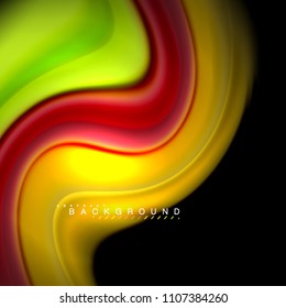 Diseño de fondo abstracto de ondas vectoriales con colores de mezcla fluida. Olas de malla coloridas. Ilustración del vector