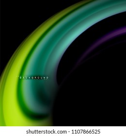 Flüssigkeitsgemische Farben, Vektorwellenabstraktes Hintergrunddesign. Farbige Maschenwellen. Vektorgrafik